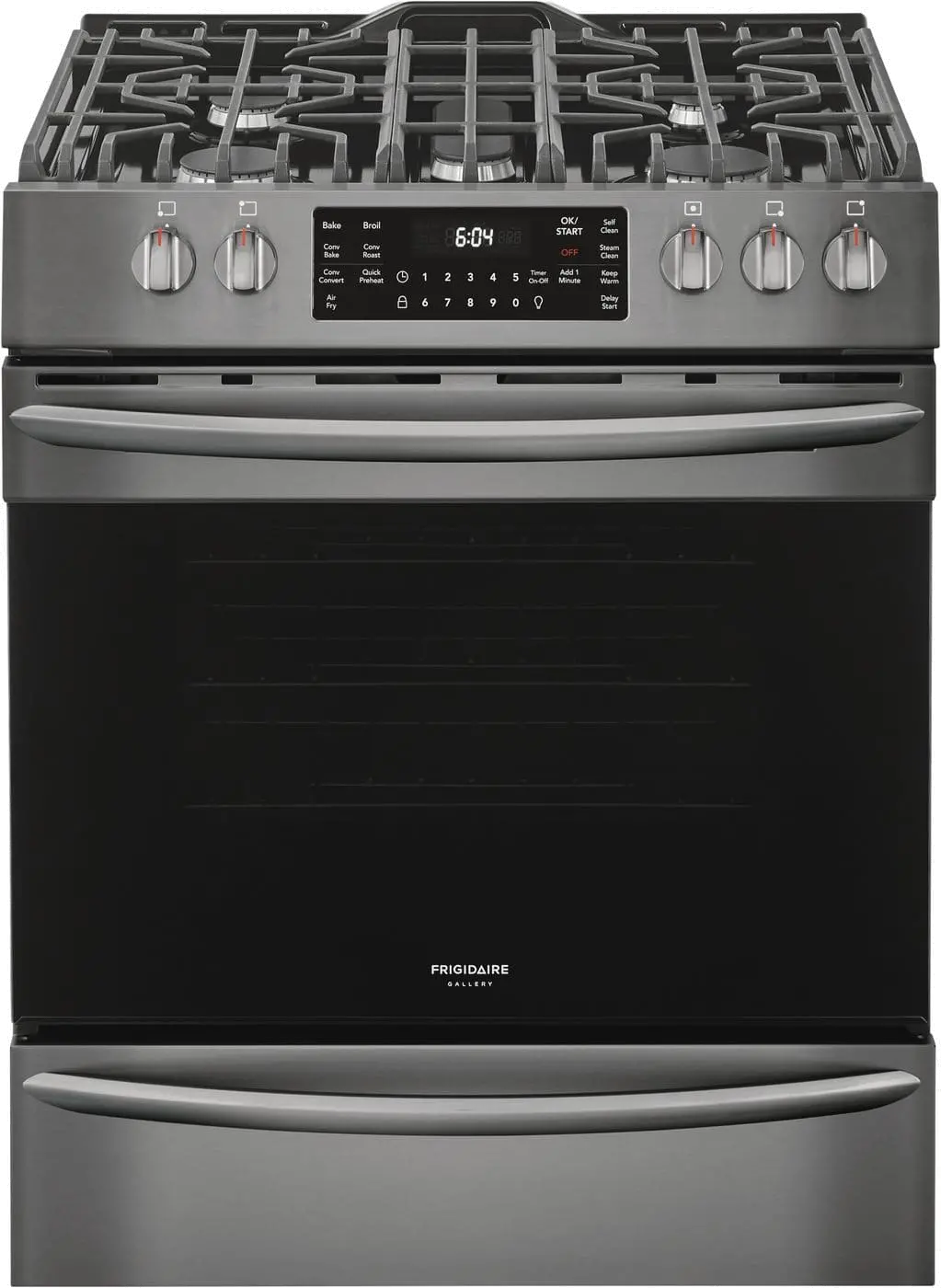 FGGH3047VD Frigidaire Gallery 5.6 cu. ft. Gas Slide-in Range with Convection Cooking - 30 Inch Black Stainless Steel-1