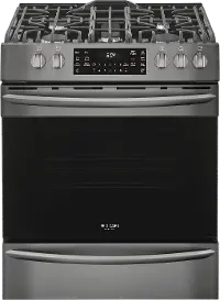 FGGH3047VD Frigidaire Gallery 5.6 cu. ft. Gas Slide-in Range with Convection Cooking - 30 Inch Black Stainless Steel