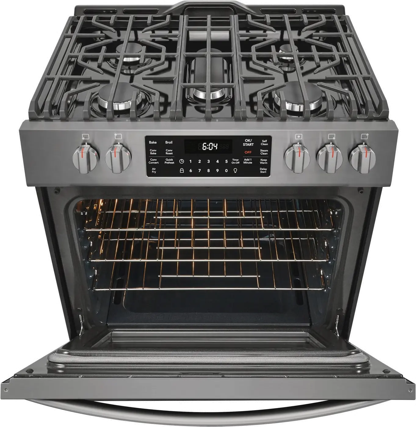 FGGH3047VD Frigidaire Gallery 5.6 cu. ft. Gas Slide-in Range with Convection Cooking - 30 Inch Black Stainless Steel-5
