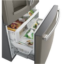GYS22GMNES GE Counter Depth French Door Refrigerator - 22.2 cu. ft., 36 Inch Black Stainless Steel-6