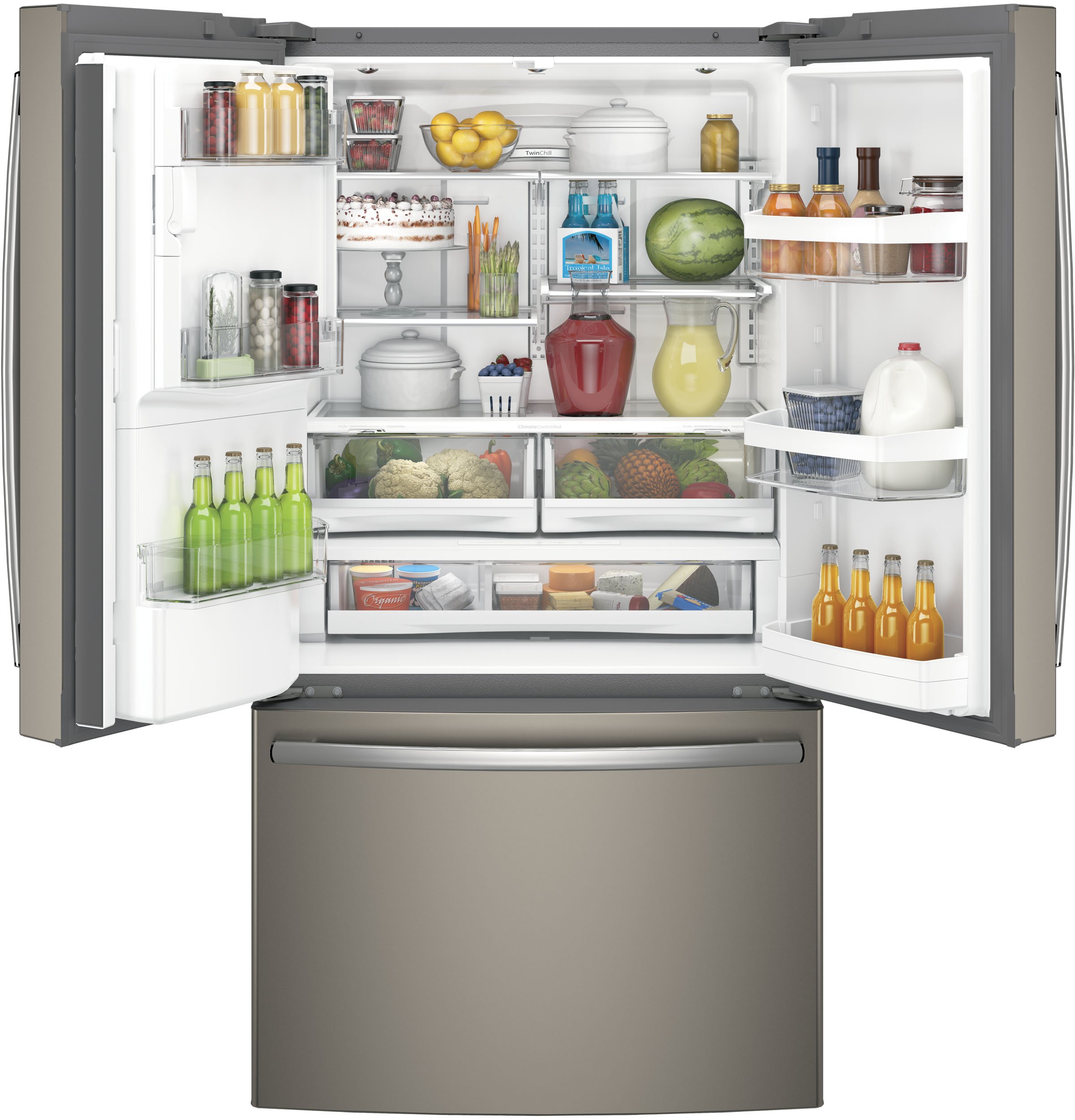 GYS22GMNES GE Counter Depth French Door Refrigerator - 22.2 cu. ft., 36 Inch Slate-2