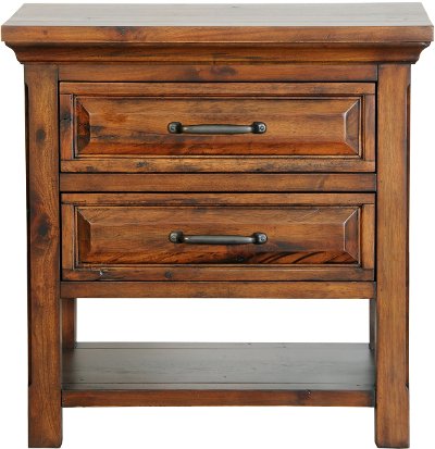 Rustic Chestnut Brown Nightstand - Hillcrest