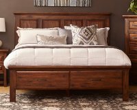 Rustic Chestnut Brown King Storage Bed - Hill Crest