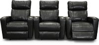 Black Leather-Match 3 Piece Power Home Theater Seating - Carter-2