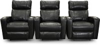 Black Leather-Match 3 Piece Power Home Theater Seating - Carter-4