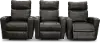 Clearance Carter Steel Gray Leather-Match 3 Piece Power Home Theater Seating