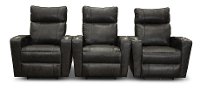 Steel Gray Leather-Match 3 Piece Power Home Theater Seating - Carter-4