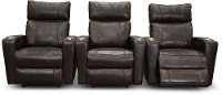 Brown Leather-Match 3 Piece Power Home Theater Seating - Carter