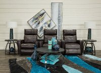 Brown Leather-Match 3 Piece Power Home Theater Seating - Carter-2