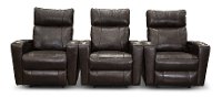 Brown Leather-Match 3 Piece Power Home Theater Seating - Carter-3