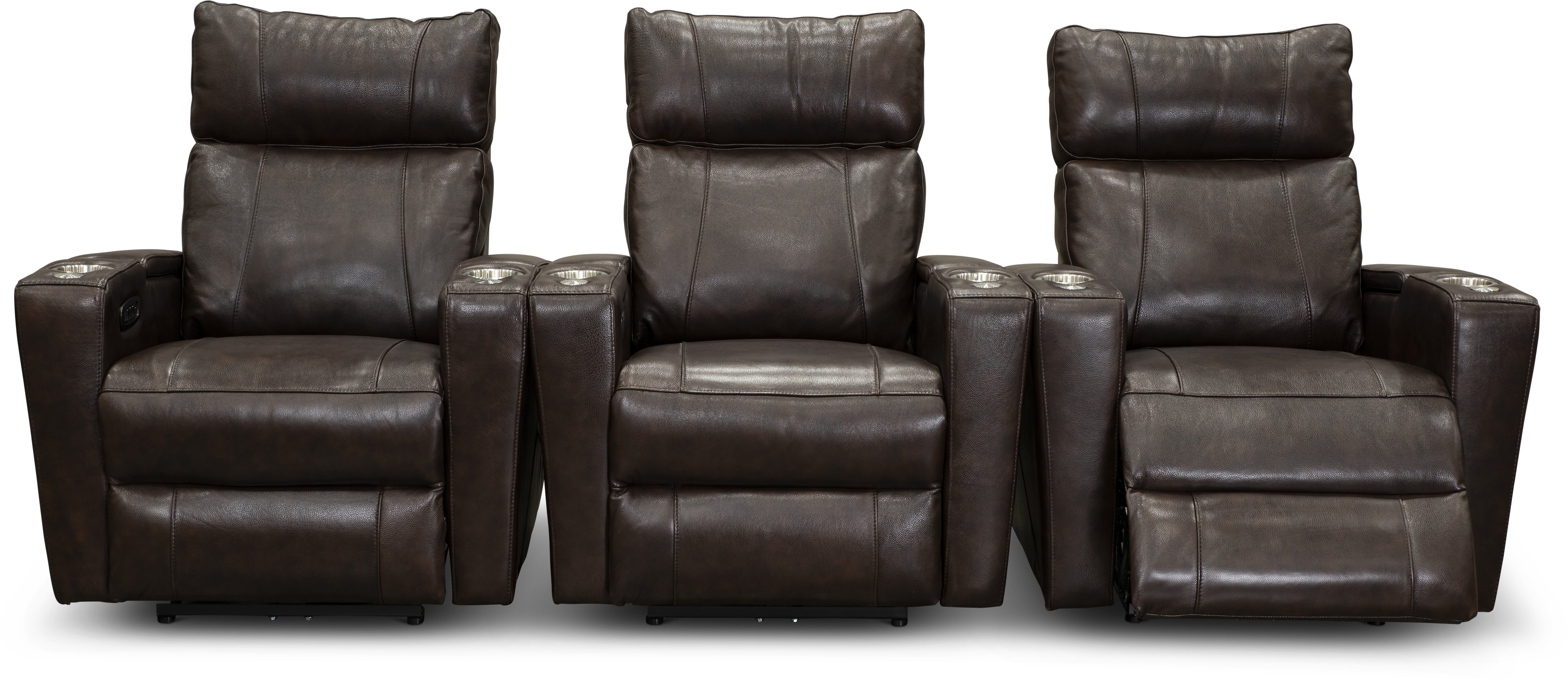 Carter Brown Leather-Match 3 Piece Power Home Theater Seating-1