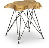 Live Edge Teak End Table - Star