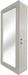 Clearance Country Distressed White Mirror Wardrobe - Chapel Hill