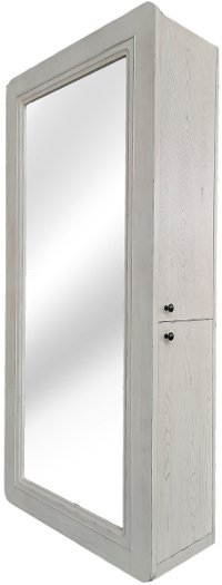 Country Distressed White Mirror Wardrobe - Chapel Hill