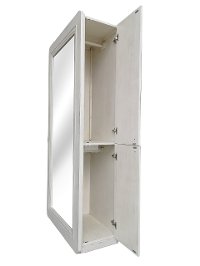 Country Distressed White Mirror Wardrobe - Chapel Hill-2