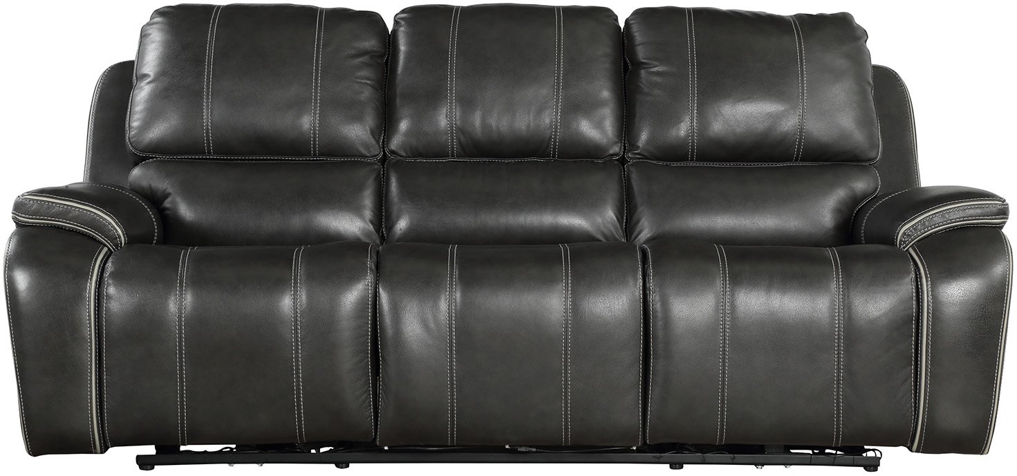 Harry Cyclone Dark Gray Leather-Match Power Reclining Sofa-1