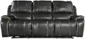 Harry Cyclone Dark Gray Leather-Match Power Reclining Sofa