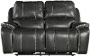 Cyclone Dark Gray Leather-Match Power Reclining Loveseat - Harry