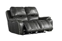 Cyclone Dark Gray Leather-Match Power Reclining Loveseat - Potter-3