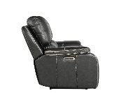Cyclone Dark Gray Leather-Match Power Reclining Loveseat - Potter-4
