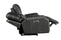 Cyclone Dark Gray Leather-Match Power Reclining Loveseat - Potter-5