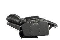 Cyclone Dark Gray Leather-Match Power Reclining Loveseat - Potter-6