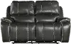 Harry Cyclone Dark Gray Leather-Match Power Reclining Loveseat
