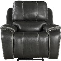 Cyclone Dark Gray Leather-Match Power Recliner - Harry