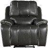 Cyclone Dark Gray Leather-Match Power Recliner - Potter