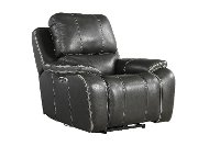 Cyclone Dark Gray Leather-Match Power Recliner - Potter-2