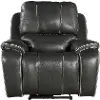 Harry Cyclone Dark Gray Leather-Match Power Recliner