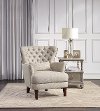 Traditional Beige Accent Chair with Kidney Pillow - Marriana