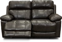 Chocolate Brown Leather-Match Power Reclining Loveseat - integrity