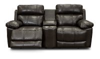 Chocolate Brown Leather-Match Power Reclining Console Loveseat - integrity-2