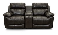 Chocolate Brown Leather-Match Power Reclining Console Loveseat - integrity-3