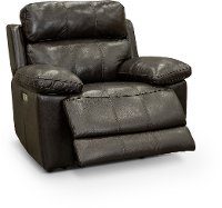 Chocolate Brown Leather-Match Power Recliner - Integrity