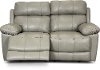 Slate Gray Leather-Match Power Reclining Loveseat - integrity