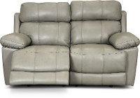 Slate Gray Leather-Match Power Reclining Loveseat - integrity