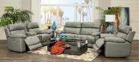 Slate Gray Leather-Match Power Reclining Console Loveseat - integrity-2