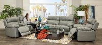 Slate Gray Leather-Match Power Reclining Console Loveseat - integrity-4