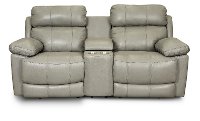 Slate Gray Leather-Match Power Reclining Console Loveseat - integrity-6