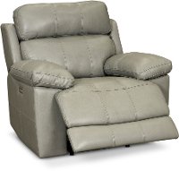 Slate Gray Leather-Match Power Recliner - Integrity