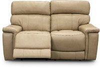 Putty Leather-Match Power Reclining Loveseat - Integrity