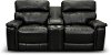 Onyx Leather-Match Power Reclining Console Loveseat - Integrity