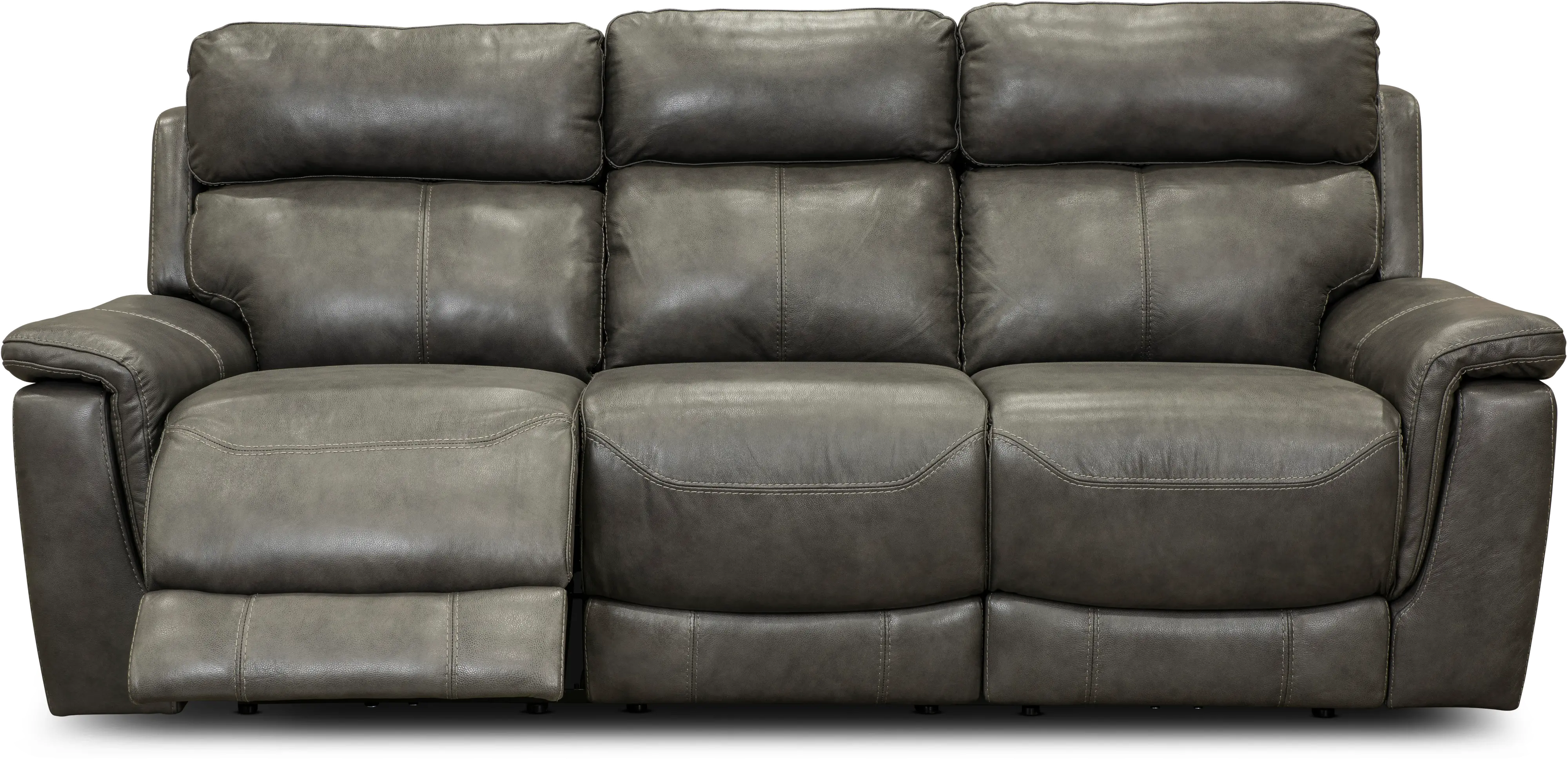 Integrity Graphite Gray Leather-Match Power Reclining Sofa-1