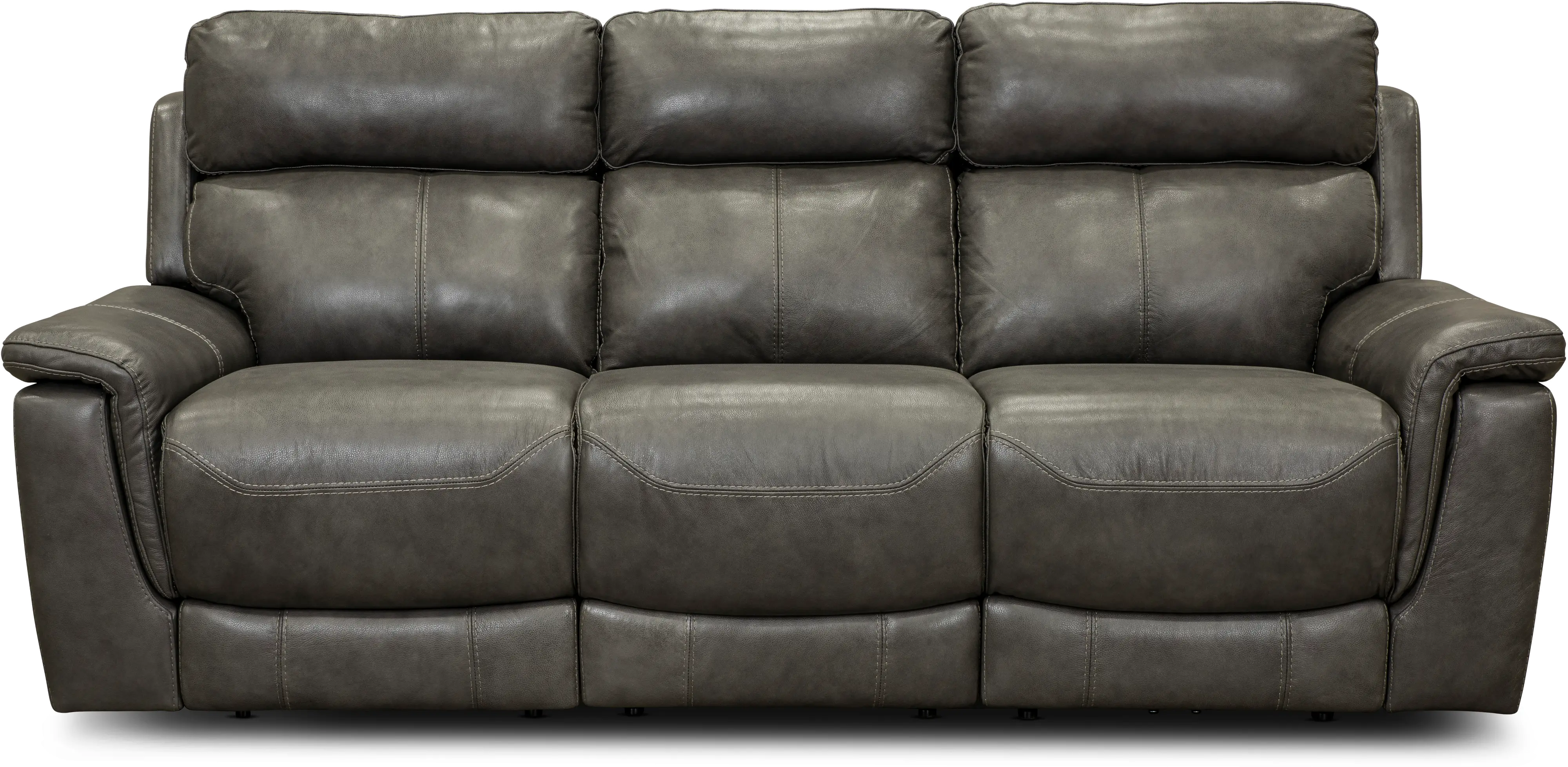 Integrity Graphite Gray Leather-Match Power Reclining Sofa-2