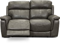 Graphite Gray Leather-Match Power Reclining Loveseat - Integrity