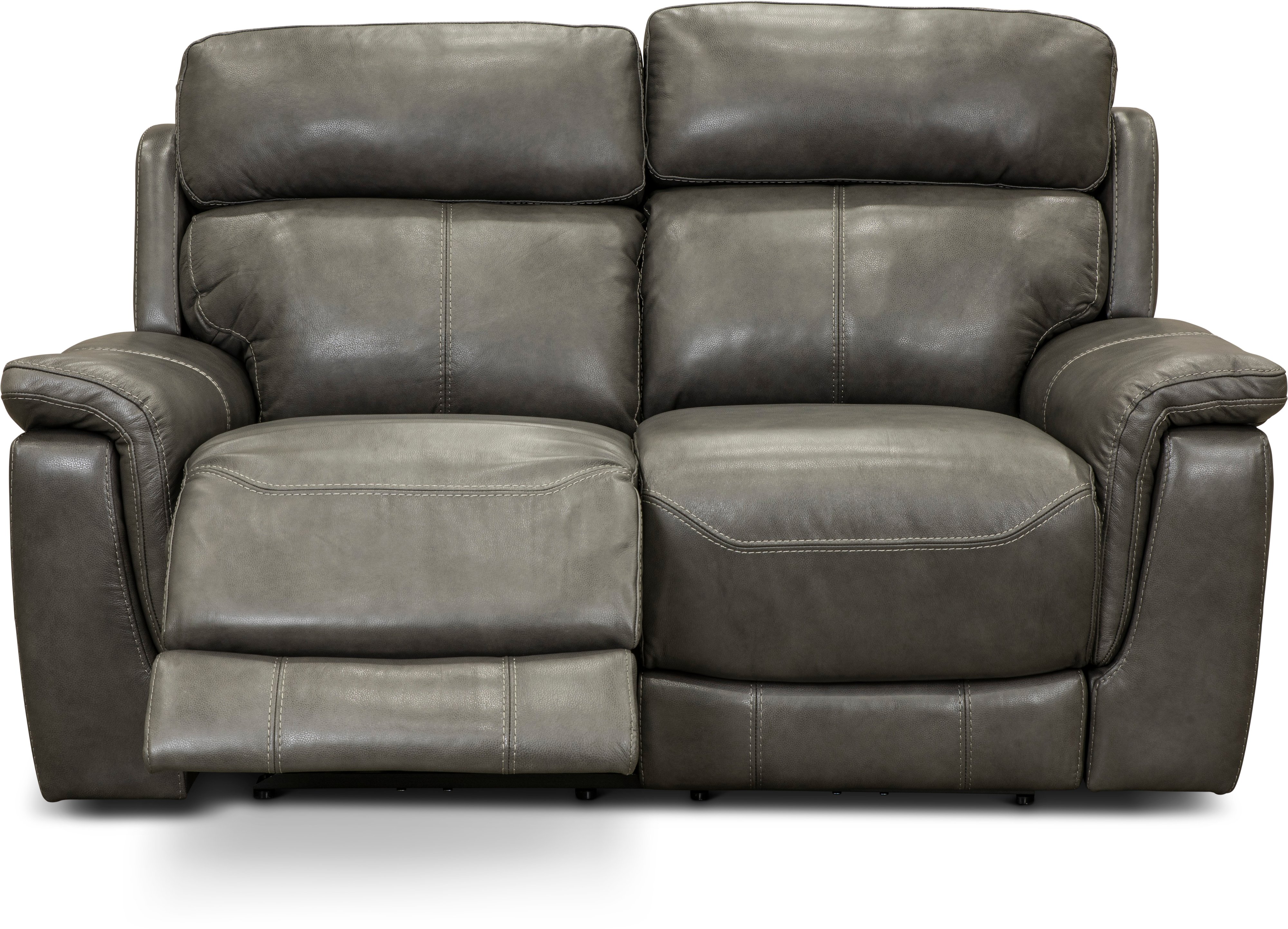 Integrity Graphite Gray Leather-Match Power Reclining Loveseat-1