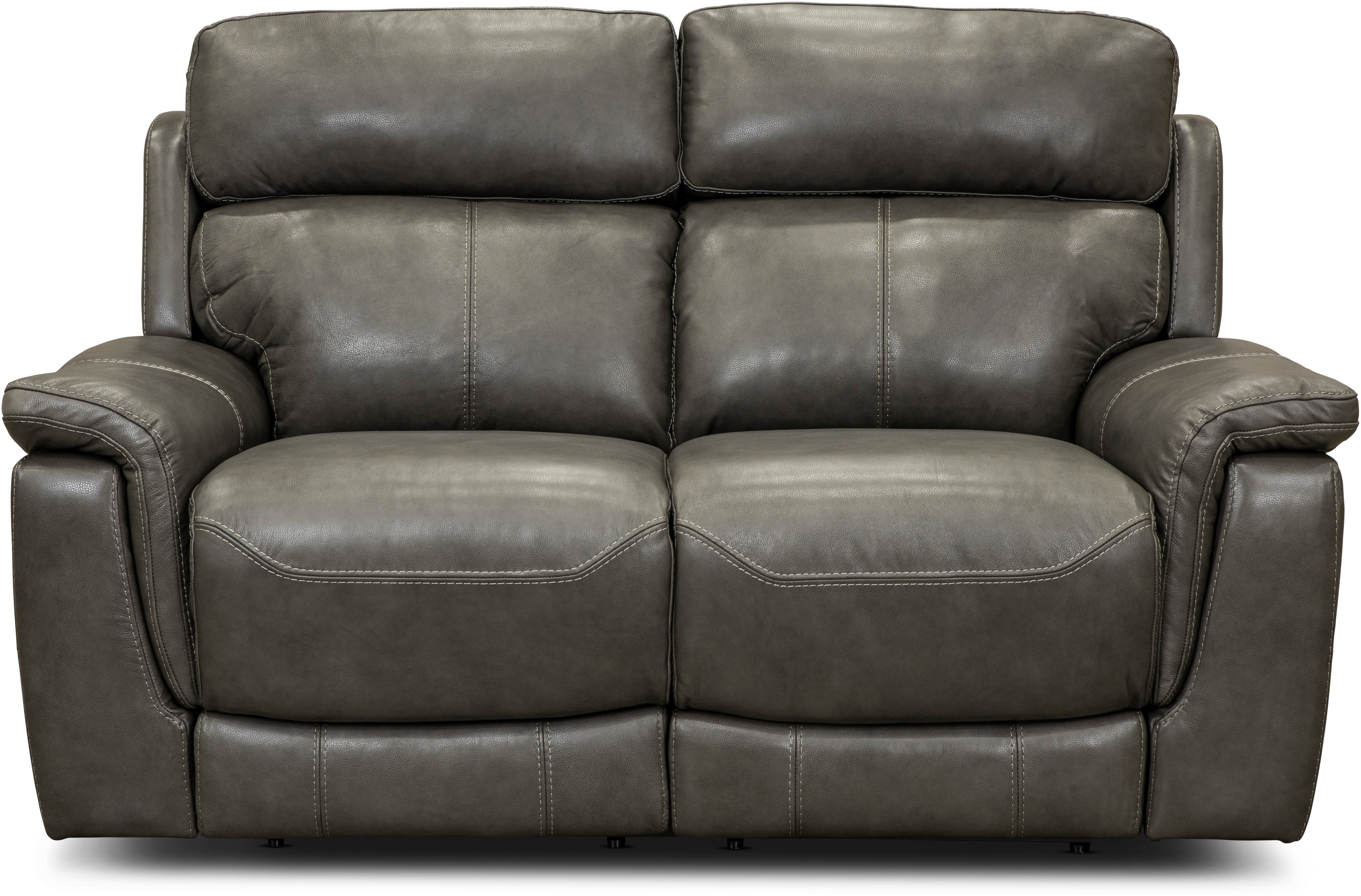 Integrity Graphite Gray Leather-Match Power Reclining Loveseat-2