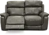 Integrity Gray Leather-Match Power Reclining Loveseat